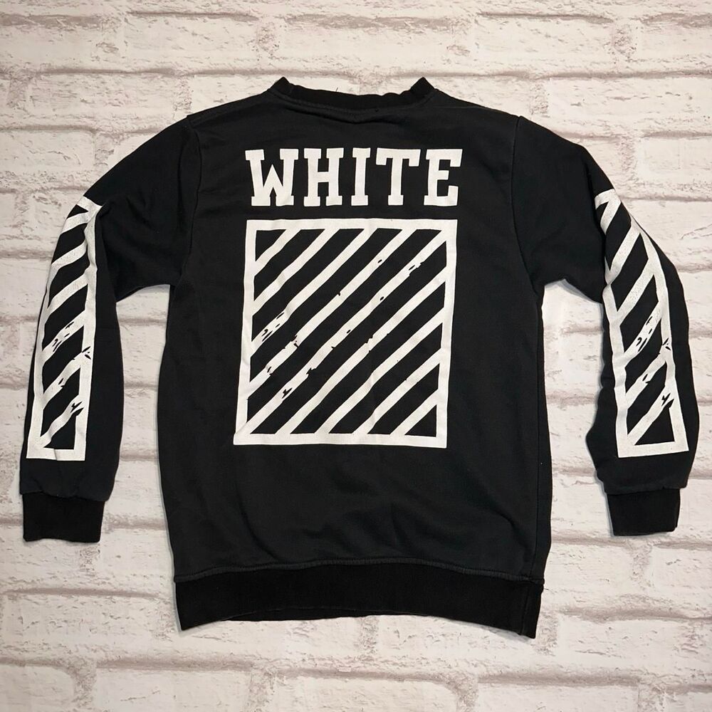 Off-white Men's Black Sweatshirt